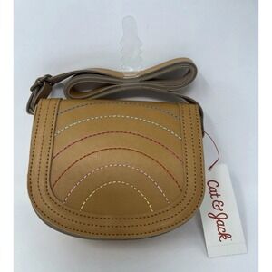 Cat & Jack Girl's Rainbow Crossbody Leather Bag 6.5" x 5" Magnetic Close NEW